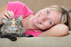 Cat and Woman on the Sofa